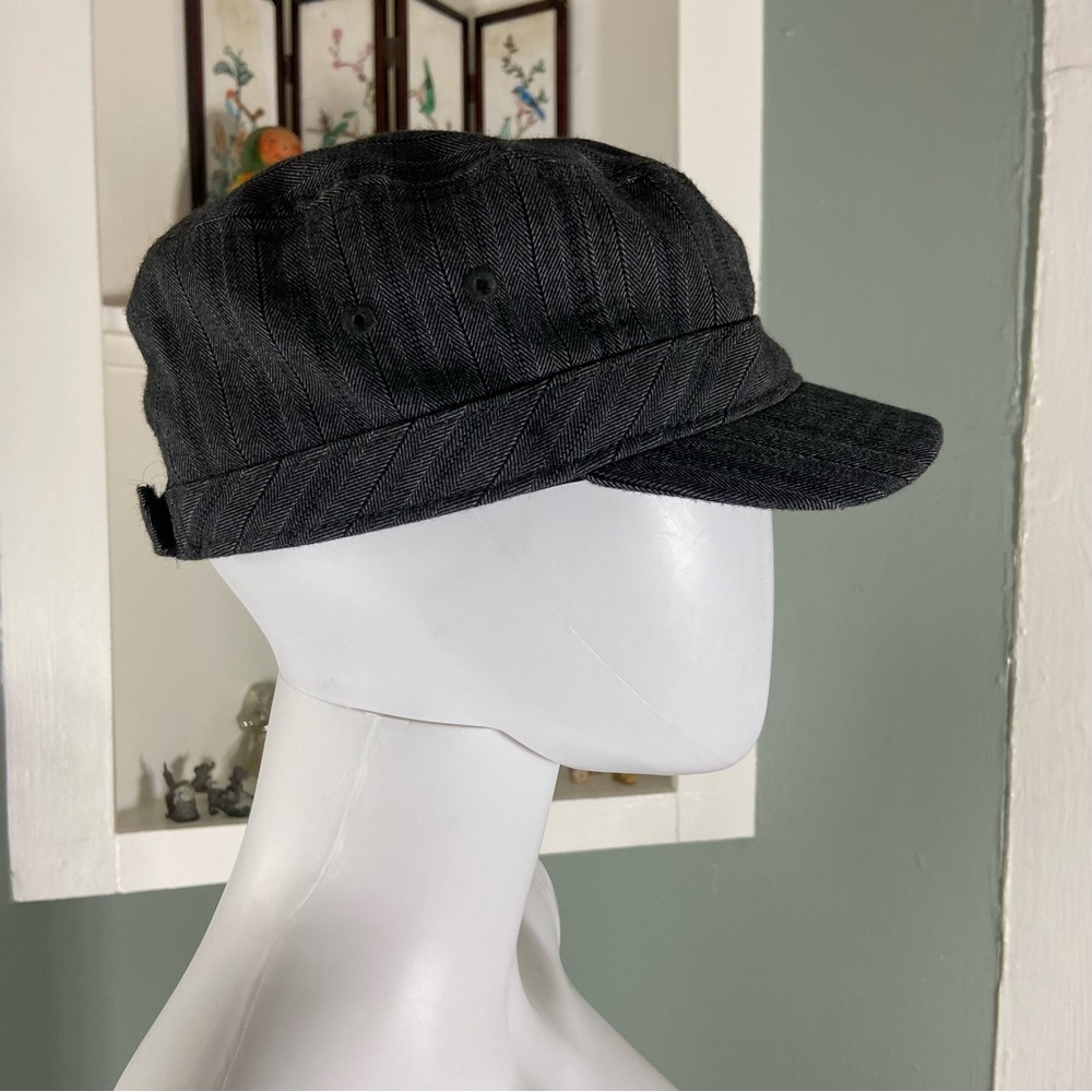 The North Face Unisex S/M Gray Herringbone Striped Military Painters Hat Cap